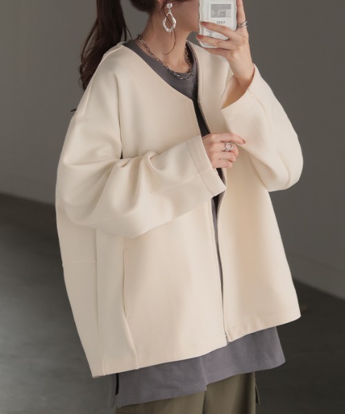【新品】roughlow コクーンブルゾン ベージュ 完売品 ダンボール×キルトノーカラーコクーンブルゾン2/le.coeur blanc