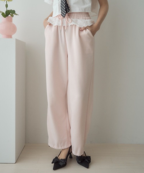 ♡フリルスウェットパンツ♡ Birthday room スウェットパンツ ジャージ レースフリル