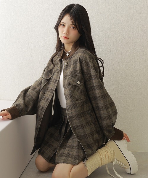 ジャケット・アウター PHENOMENON HOUNDSTOOTH STAND COLLAR JKT 楽天市場】PHENOMENON HOUNDSTOOTH STAND COLLAR JKT フェノメノン