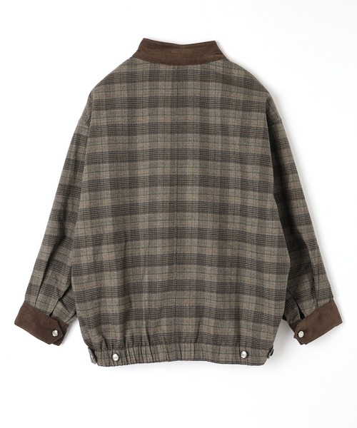 M DOLLY ブルゾン アウター check stand collar jacket/チェック