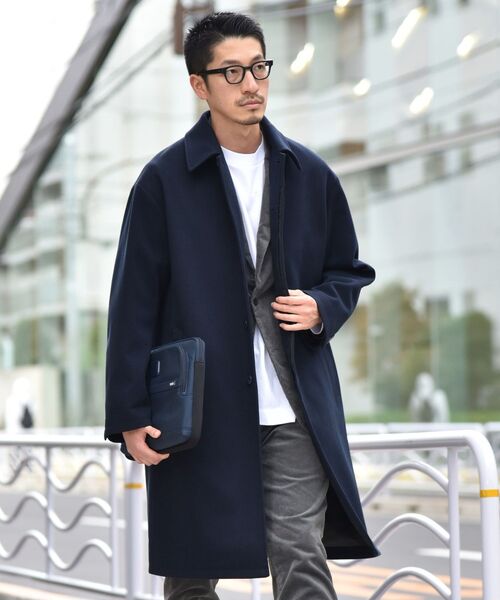 スーピマコットンステンカラーコート　ネイビー　36 ☆本日のみ値下げ☆スーピマコットンステンカラーコート ネイビー 36