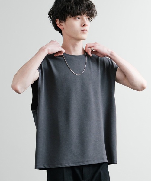 boohoo MAN★オーバーサイズ ニット生地 Tシャツ タンクトップ ギルダン ビッグシルエット USAオーバーサイズ ノースリーブ BIG