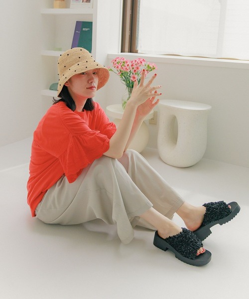 ニコアンド オリジナルラフィアキャペリンハット nikoand 帽子 麦わら帽子 niko and（ニコアンド）の「オリジナルラフィアキャペリン