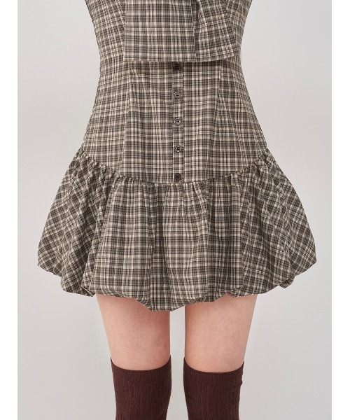 Darich ビッグリボンバルーンチェックミニワンピース F-Lサイズ ダーリッチ Darich ビッグリボンバルーンチェックミニワンピース