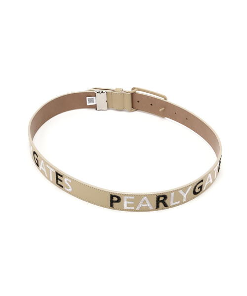PEARLY GATES ベージュ ベルト PEARLY GATES ベルト 「PEARLY GATES」ステッチワークロゴレザー