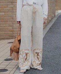 パンツ aguniパッチワーク刺繍パンツ レディース｜ZOZOTOWN Yahoo!店