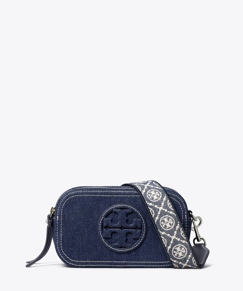 すぐ届く【Tory Burch】ミニクロスボディバッグ ミラー デニム ミラー デニム ミニクロスボディバッグ: レディース クロス