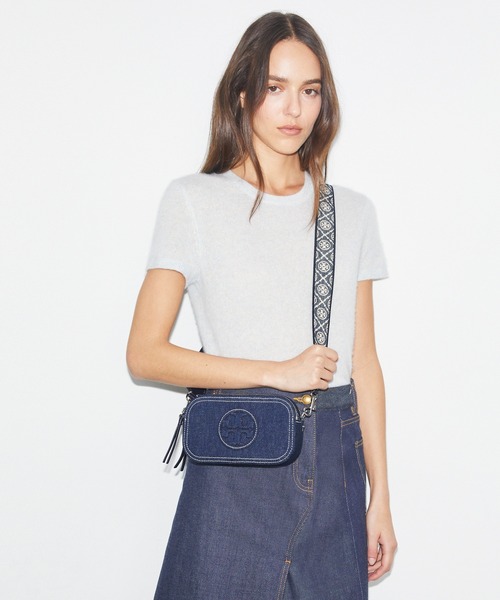 国内直営**Tory Burch**ミラー デニム ミニクロスボディバッグ ミラー デニム ミニクロスボディバッグ: レディース クロス