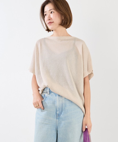 MICA&DEAL シアーハーフスリーブニット MICA&DEAL ニット セーター シアーハーフスリーブニット