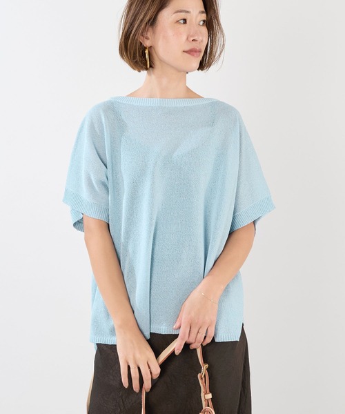 MICA&DEAL シアーハーフスリーブニット MICA&DEAL ニット セーター シアーハーフスリーブニット