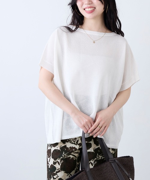MICA&DEAL ニット セーター シアーハーフスリーブニット