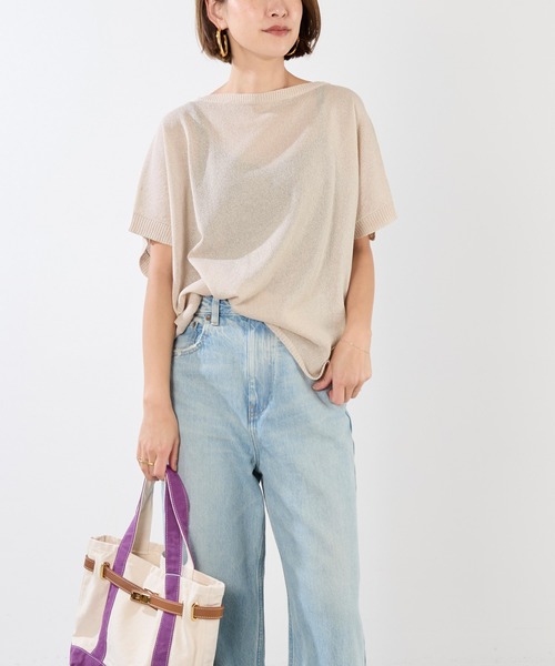 MICA&DEAL シアーハーフスリーブニット MICA&DEAL ニット セーター シアーハーフスリーブニット