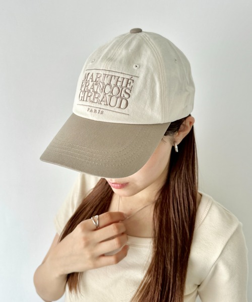 さらに100円引き◆MARITHE◆HANDWRITTEN APPLIQUE LOGO CAP MARITHE + FRANCOIS GIRBAUD キャップ 帽子 GIRBAUD(マリテ