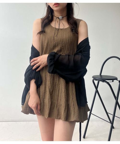 クストバルセロナ　Tシャツ　チュニック　ブラウン　スパンコール　u6558c クストバルセロナTシャツチュニックブラウンスパンコールu6558c