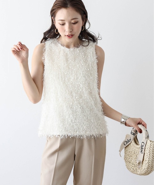 「AMELY」 「La-gemme」ノースリーブブラウス フリー アイボリー レディース
