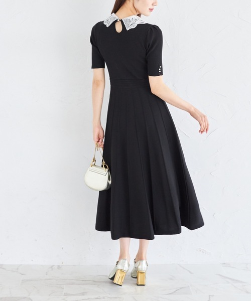 tocco_closet | _ 2WAYレース襟付きビジュー装飾プリーツ