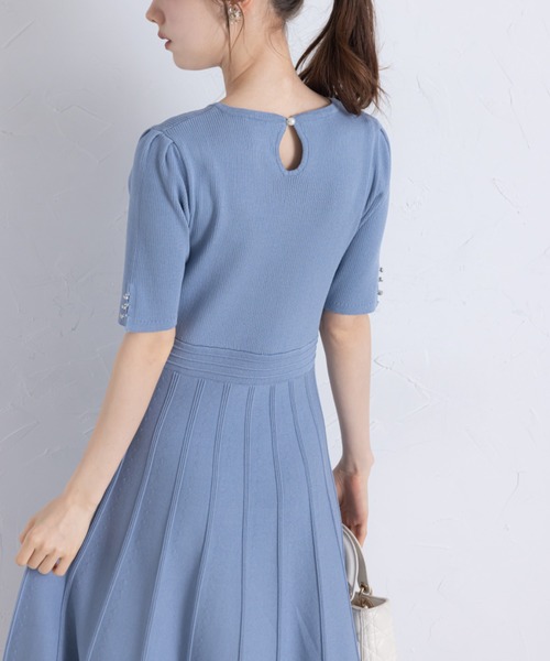 tocco closet ワンピース 2WAYレース襟付きビジュー装飾