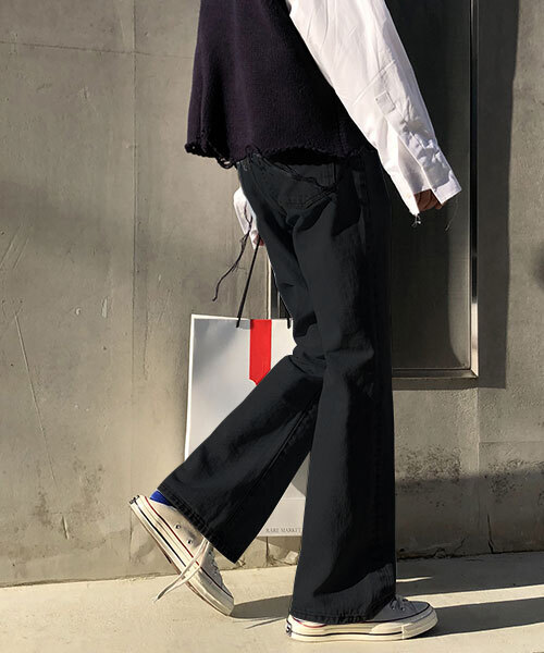 MASONPRINCE ブラック ブーツカットデニム MASONPRINCE 「MASONPRINCE」 ブーツカットデニムパンツ M