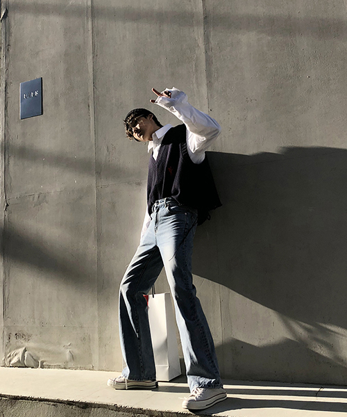 MASONPRINCE ブラック ブーツカットデニム MASONPRINCE 「MASONPRINCE」 ブーツカットデニムパンツ M