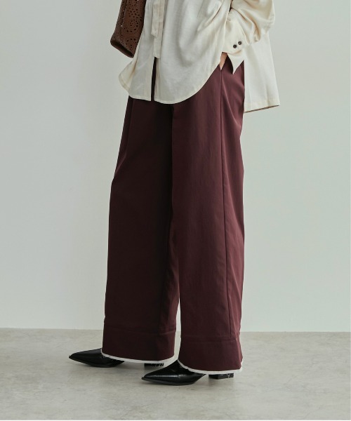 お値下げ♡ララグランド♡パンプXS LOSCa スラックス パンツ バイカラーハーフアップワイドパンツ