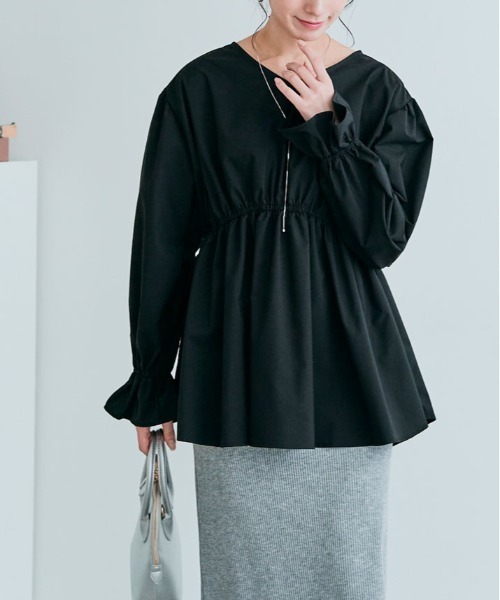 「kirakiraShop」 「KUANKU」長袖チュニック L ベージュ レディース