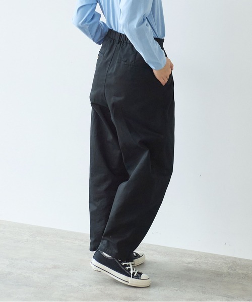 【新品、タグあり】チノクロス mini tuck パンツ bulle de savon（ビュルデサボン） ワイドパンツ チノパン チノクロス