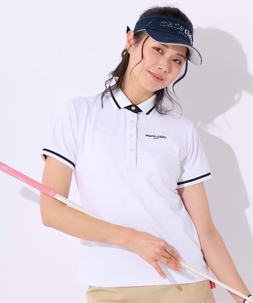 「marie claire」 半袖ポロシャツ X-LARGE ブラック レディース_画像7