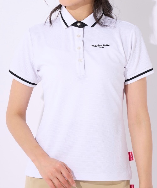 「marie claire」 半袖ポロシャツ X-LARGE ブラック レディース_画像8