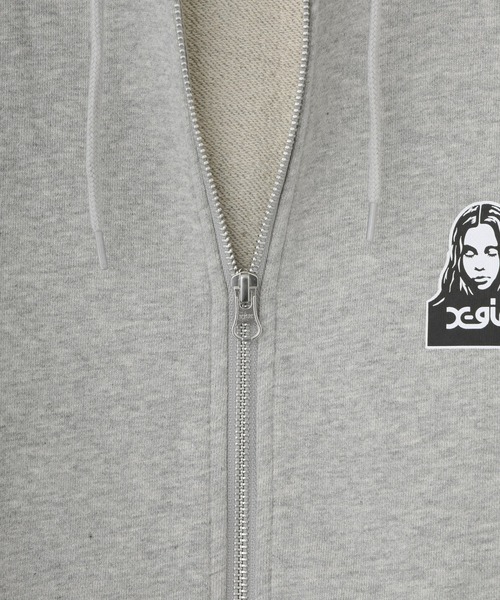 X-girl パーカー FACE AND WORDS ZIP UP SWEAT HOODIE