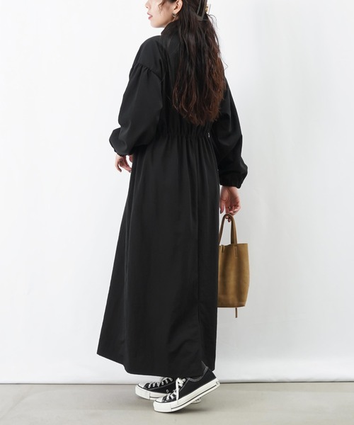 ロング丈 トップス カットソー 黒 l 袖あり レディース ブラック ワンピース ミニ丈 7分袖 ハイネック スタンドカラー ファスナー かわいい シ LADY LUCK LUCA（レディラックルカ） ワンピース LC/LLL ハイネックZIP