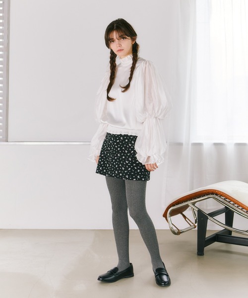 mieya mieyaホワイトショート丈ブラウス mieya mieya ブラウス シャツ 「mieya mieya」whip girl blouse