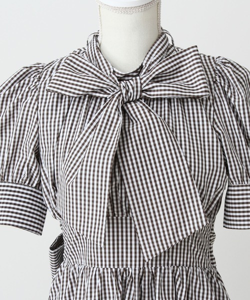 「DearMyLove」 半袖ワンピース MEDIUM グレー レディース_画像3