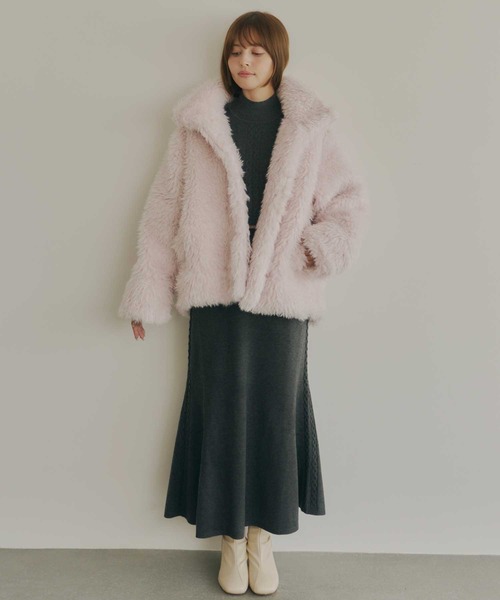 Lepus Fae ニット セーター ケーブル切り替えパフスリーブニット