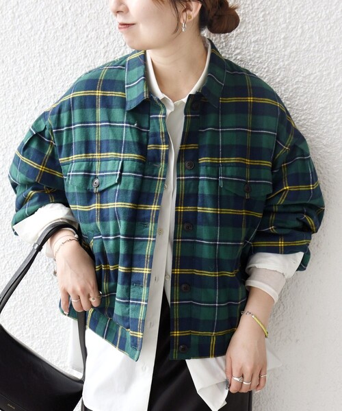 SHIPS any ブルゾン アウター any:「手洗い可能」タータン チェック