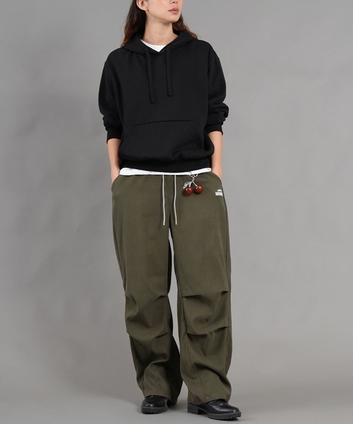 WORKS カーゴパンツ スェード＊裏毛Wインベルチェリーチャーム・リボン