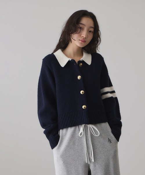 ADAM ET ROPE' カーディガン 「WEB限定」ポロニットカーディガン