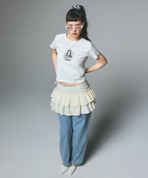 「X-girl」 半袖Tシャツ S ホワイト レディースの画像8