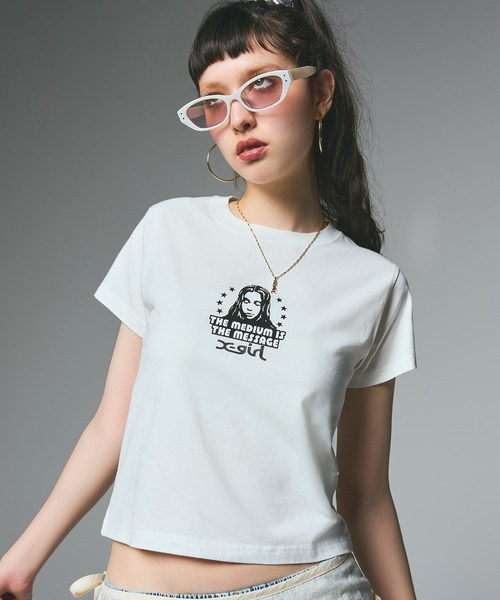 「X-girl」 半袖Tシャツ S ホワイト レディースの画像9