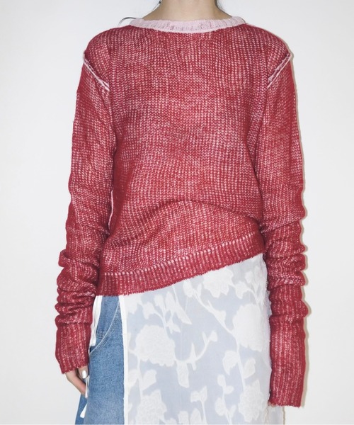 「musubore」 長袖ニット FREE グリーン レディース_画像4