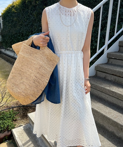 「SHENERY」 ノースリーブワンピース FREE ブラック レディース_画像3