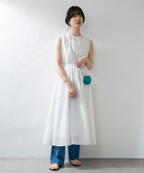 「SHENERY」 ノースリーブワンピース FREE ブラック レディース_画像6