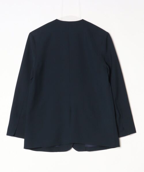 「andme」 「alma design」ノーカラージャケット M ネイビー レディース_画像2
