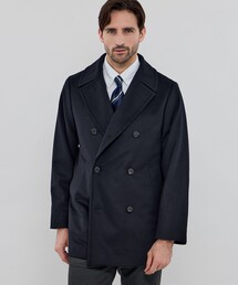 美品 マッキントッシュロンドン ウール カシミヤ ロゴボタン ピーコート 38 MACKINTOSH LONDON（マッキントッシュ ロンドン） pコート ピーコート