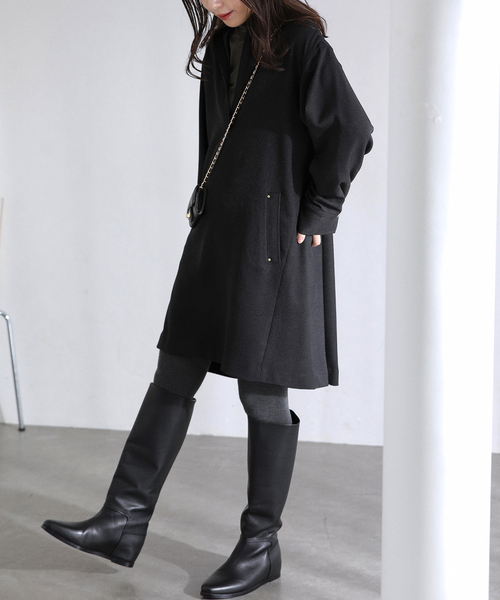 ラ トータリテ（La TOTALITE）/【洗える】スキッパーチュニックワンピース La TOTALITE（ラ トータリテ） ワンピース 「洗える」スキッパー