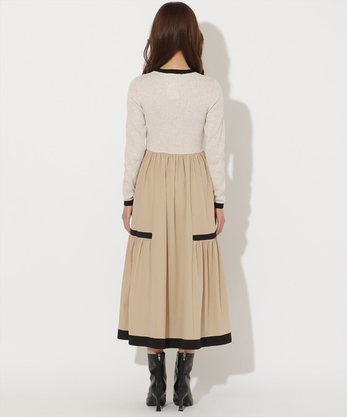 AND COUTURE（アンドクチュール） ワンピース ラメ入り配色ドッキング