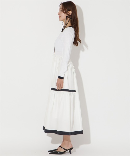 AND COUTURE（アンドクチュール） ワンピース ラメ入り配色ドッキング