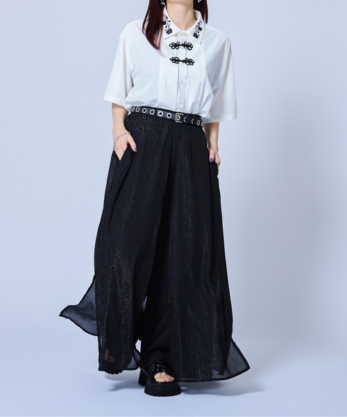 「Ellno Loset」 半袖シャツ MEDIUM ブルーグレー メンズ_画像7