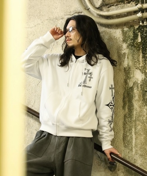 BIKE STAR（バイクスター） パーカー クロス PT ZIP パーカー メンズ