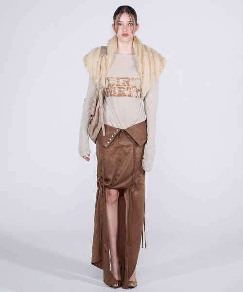 「SCULPTOR」 スカート SMALL ブラウン レディース_画像4