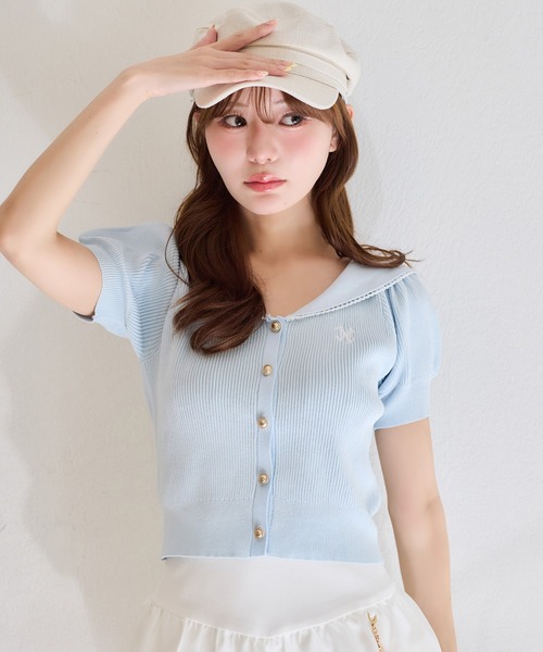 [美品]  BEAUTY &amp; YOUTH  セーラー襟ニット Ambre Neige（アンブルネージュ） ニット セーター bi-color sailor